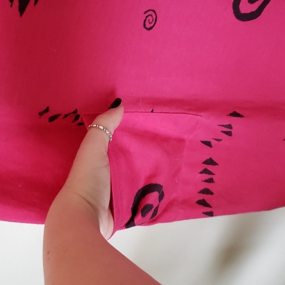 IG sport vintage midi double slit rockfish print, hot pink, women's size medium - Picture 6 of 10